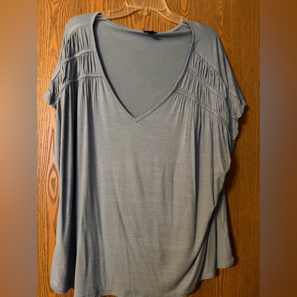 Women's V-Neck Top in Blue